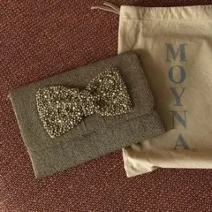 【美品】MOYNA ビジューリボンパーティーバッグ