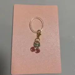 めじるしアクセサリー　ハンドメイド　さくらんぼ　立体シール　アンブレラマーカー