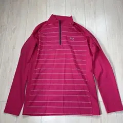 PUMA ピンク ハーフジップシャツ