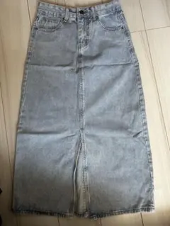 デニムスカート Aライン ミディ丈