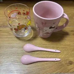 サンリオ ハローキティ グラス＆マグカップ スプーンセット 中古
