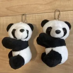 抱き合うパンダぬいぐるみ キーホルダー付き