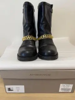 AMBIANCE ゴールドチェーンビット　エンジニアブーツ