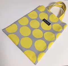 ハンドメイド　スマホと長財布が入る大きのトートバッグ＊にじみ水玉＊