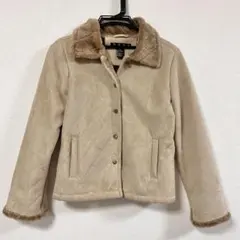 ベージュ ボア ジャケット フェイクスエード ファー Y2K 2000s