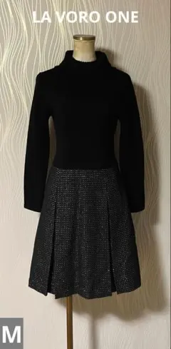 LA VORO ONE ラボーロワン　リブニット タートル　ワンピース