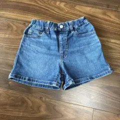 ユニクロ　デニムブルー ショートパンツ ゴムウエスト　120