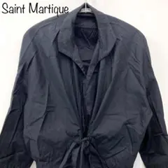 【SAINT MARTIQUE】ウエストリボンシャツ　ネイビー　コットン　日本製