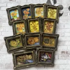【10105】ミニチュア絵画　ゴッホひまわり