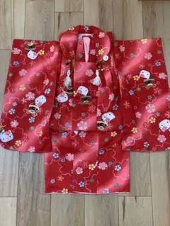 七五三　着物　女の子　被布セット　キティ