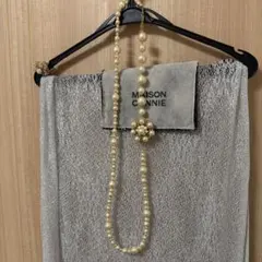 【結婚式お呼ばれ】シルバー ストール　パール風ネックレス　ビーズ付き指輪