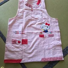 ハローキティ エプロン ピンク綿100%さっぱり生地