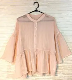 LOWRYS FARM シアーブラウス ピンク 春夏 美品