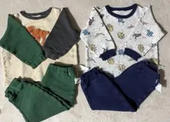 ユニクロ　キルトパジャマ　2セット　恐竜　ティラノサウルス