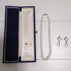クリスタルビーズ★ネックレス★SILVER刻印金具★イヤリング★自宅長期保管