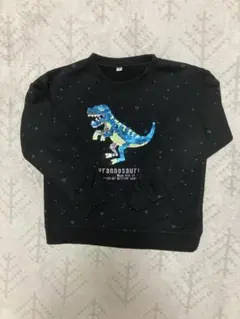 恐竜ラメトレーナー 黒　サイズ120