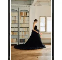 dress production ベロアチュールティアードドレス（W302BK）