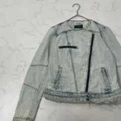 ZARA 切替 ダメージ加工 ウォッシュ加工 長袖 デニム ジャケット S