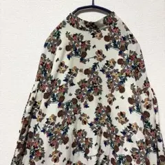 デザインブラウス ヴィンテージ 花柄 プルオーバー 昭和レトロ 古着女子