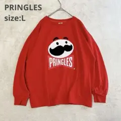 【PRINGLES プリングルス】長袖スウェット トレーナー 立体プリント【L】