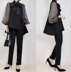 ブラック リボン付きセットアップ