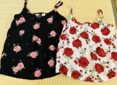 H&Mレディース花柄キャミソール2枚セット