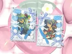 ホイップデコ 硬質ケース トレカケース B8 水色 ネコ 萌え リボン 推し活