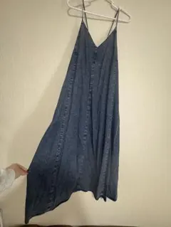 デニムキャミソールロングワンピース L