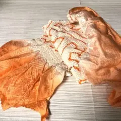 帯揚げ　おびあげ　絞り　オレンジ系グラデーション　着物　小物　呉服