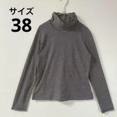 【ozoc】オゾック　タートルシャツ　カットソー　ボーダー　38のサムネイル