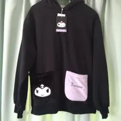 Kuromi ブラックパーカー フード付き