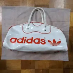 adidasヴィンテージバッグ三つ葉エナメルバッグadidas クリーム色