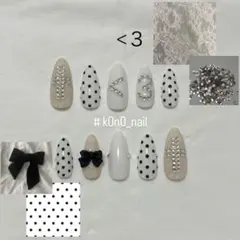 16現品ネイルチップ シズニルック 十字架 y2k レース ウィッシュコア 韓国