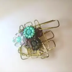 ハンドメイド 花モチーフ ブローチ-Prosperous Bloom