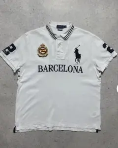 ポロラルフローレン　ポロシャツ　半袖　ビックポニー　バルセロナ　ホワイト　M POLO RALPH LAUREN - ポロラルフローレン ポロシャツ 半袖 ビック