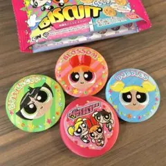 パワーパフガールズ 刺繍缶バッジ ビスケット 食玩