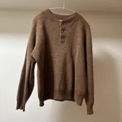ブラウン　ニット　古着　メンズ　レディース　茶色　淡色