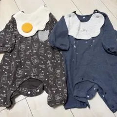 ミルクボトル柄ロンパース2点セット