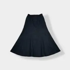 RENOWNensuite ウール アンゴラ カシミヤ ロングスカート ブラック