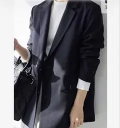 SLOBE IENA ウォッシャブルツイルダブルジャケット　ネイビー