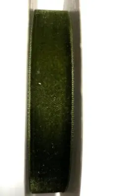 片面ベルベットリボン / 18mm幅 /　5m　 ダークグリーン　Darin