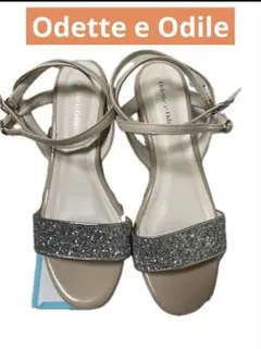 Odette e Odile グリッター付きウェッジサンダル ２４.５センチ