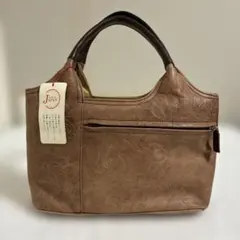 日本製 花柄エンボス加工 ハンドバッグ　新品未使用