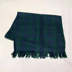 グリーン ネイビー チェックマフラー カジュアル シンプル