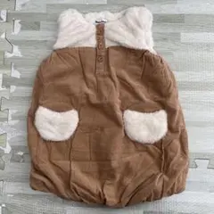 【ムージョンジョン】ベビー服　ボアワンピース　ベージュ　95サイズ　ジャンスカ