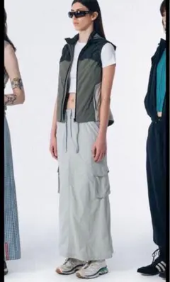 sculptor ナイロン　スカート　ライトグレー