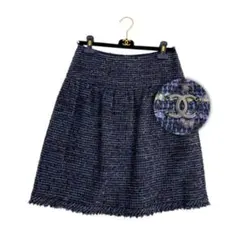 は*ん様 CHANEL 05P ツイード スカート 36 ココマーク モノトーン