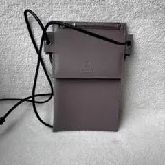 ランバンコレクション レザー ミニショルダーバッグ グレージュ イタリア製 Sのサムネイル