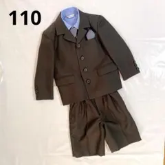 美品　オリバーハウス 男の子 スーツ 110 ブラック ブルー ストライプ