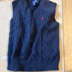Polo Ralph Lauren ネイビー ケーブルニットベスト 4/4T